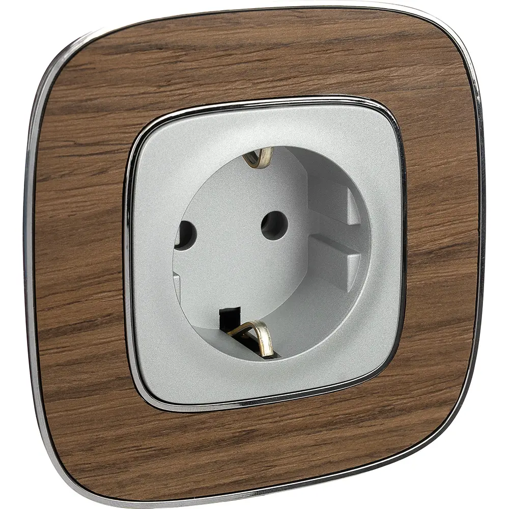 Розетка Legrand VLN-A 2 контакта с заземлением цвет алюминий Valena Allure STLM-2055824 - Вид №7