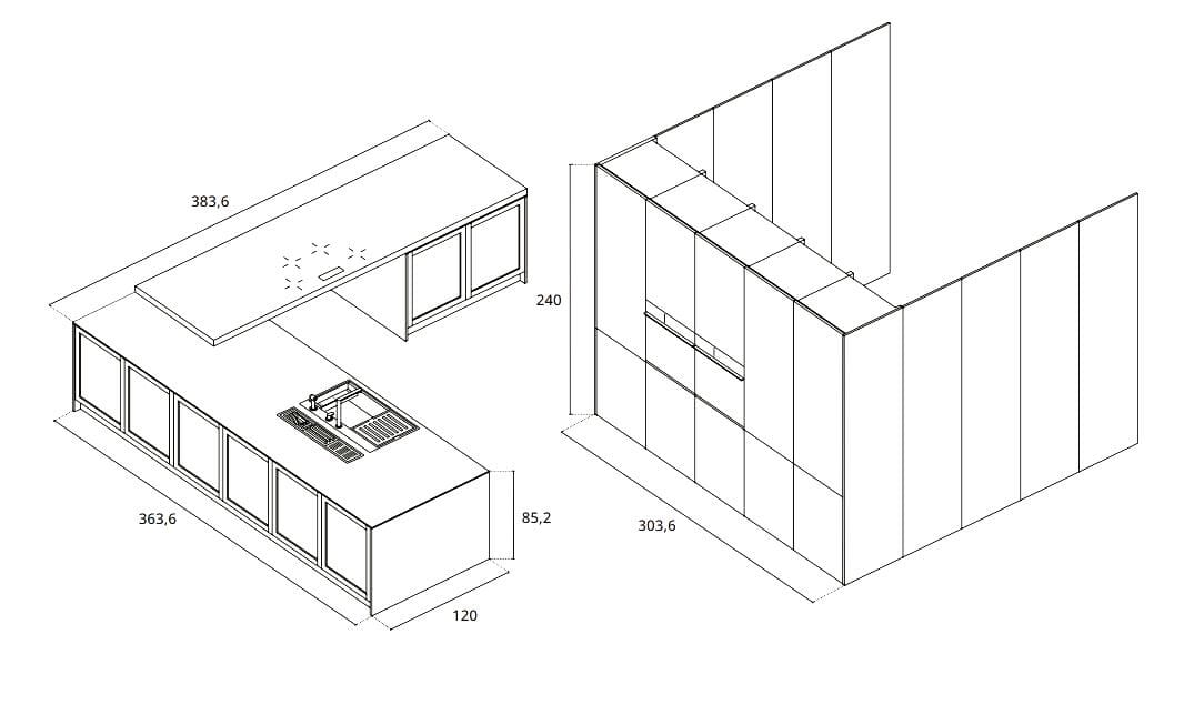 Встроенная кухня Febal Casa Modula ARCH-00058646 - Вид №14