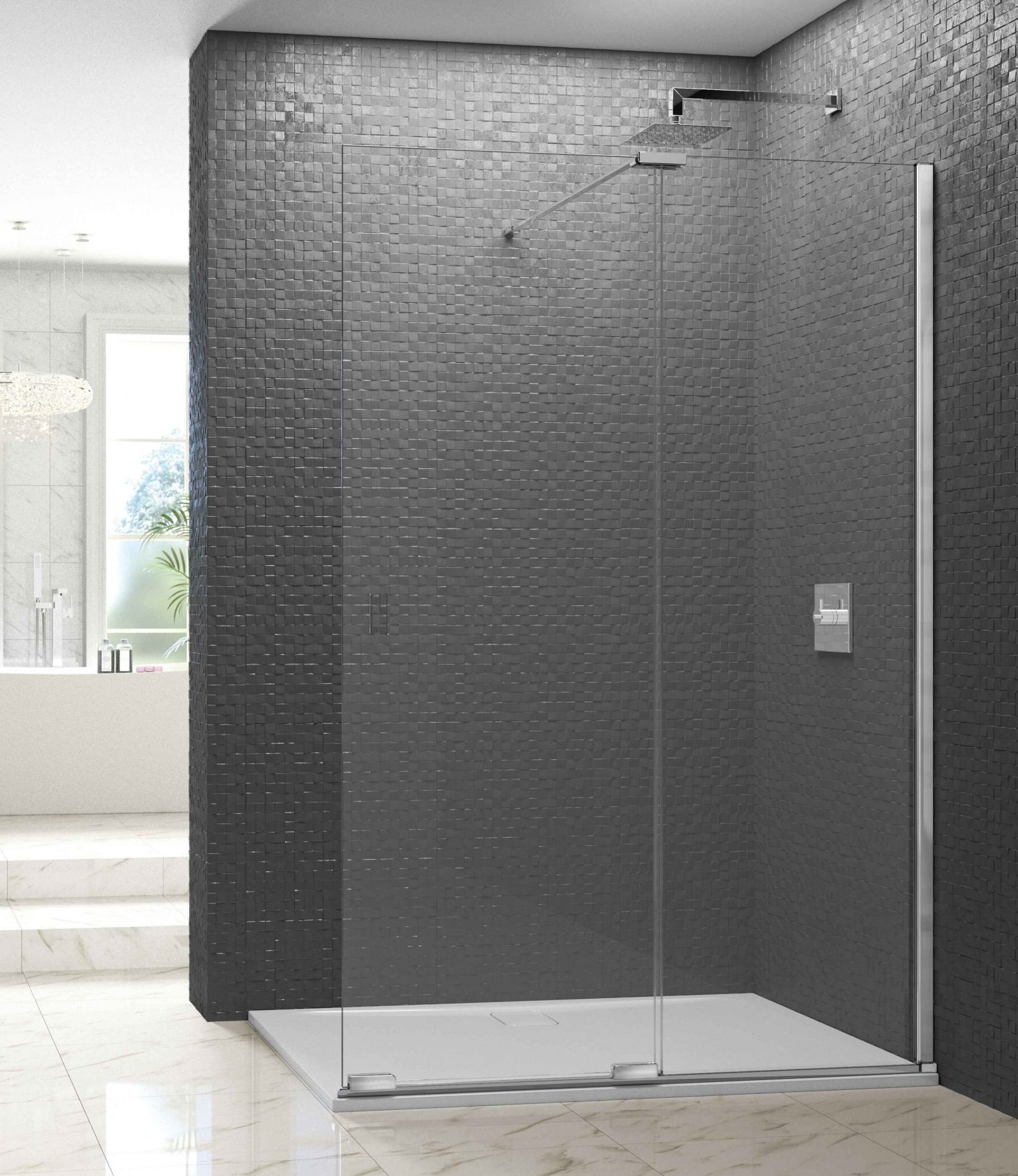 Душевая перегородка ARXFSL120SW L or R Merlyn Arysto X Хромированный  - Вид №2