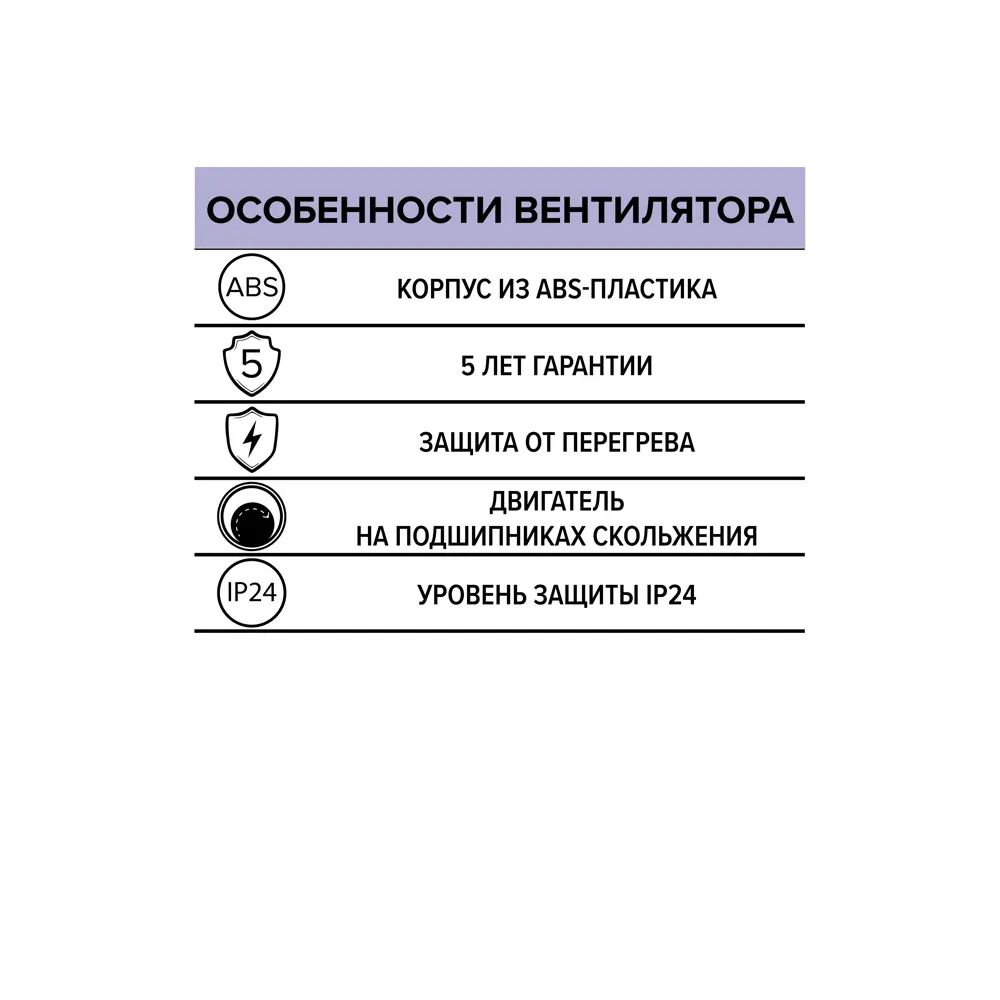 Вентилятор осевой вытяжной Era Benefit D100 мм 35 дБ 95 м3/ч цвет белый STLM-2111359 - Вид №4