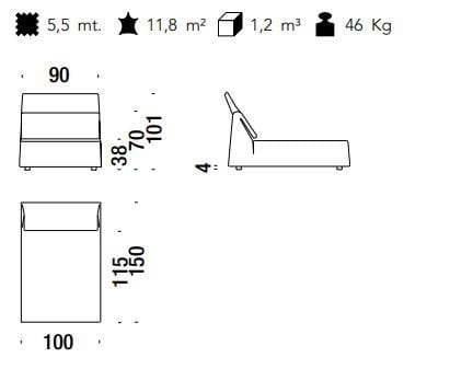 Съемная ткань Dormeuse MOROSO Highlands ARCH-00111910 - Вид №8