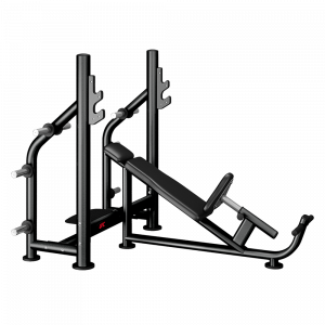 олимпийская скамья для жима с положительным углом наклона с стойками для хранения дисков UFC