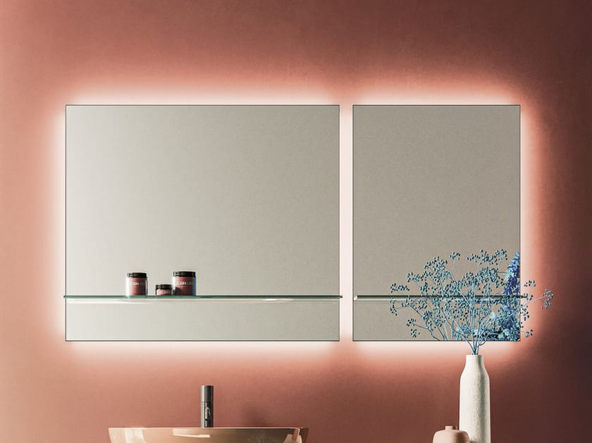 Зеркало для ванной комнаты с настенной полкой Arbi Arredobagno TAO ARCH-00029359