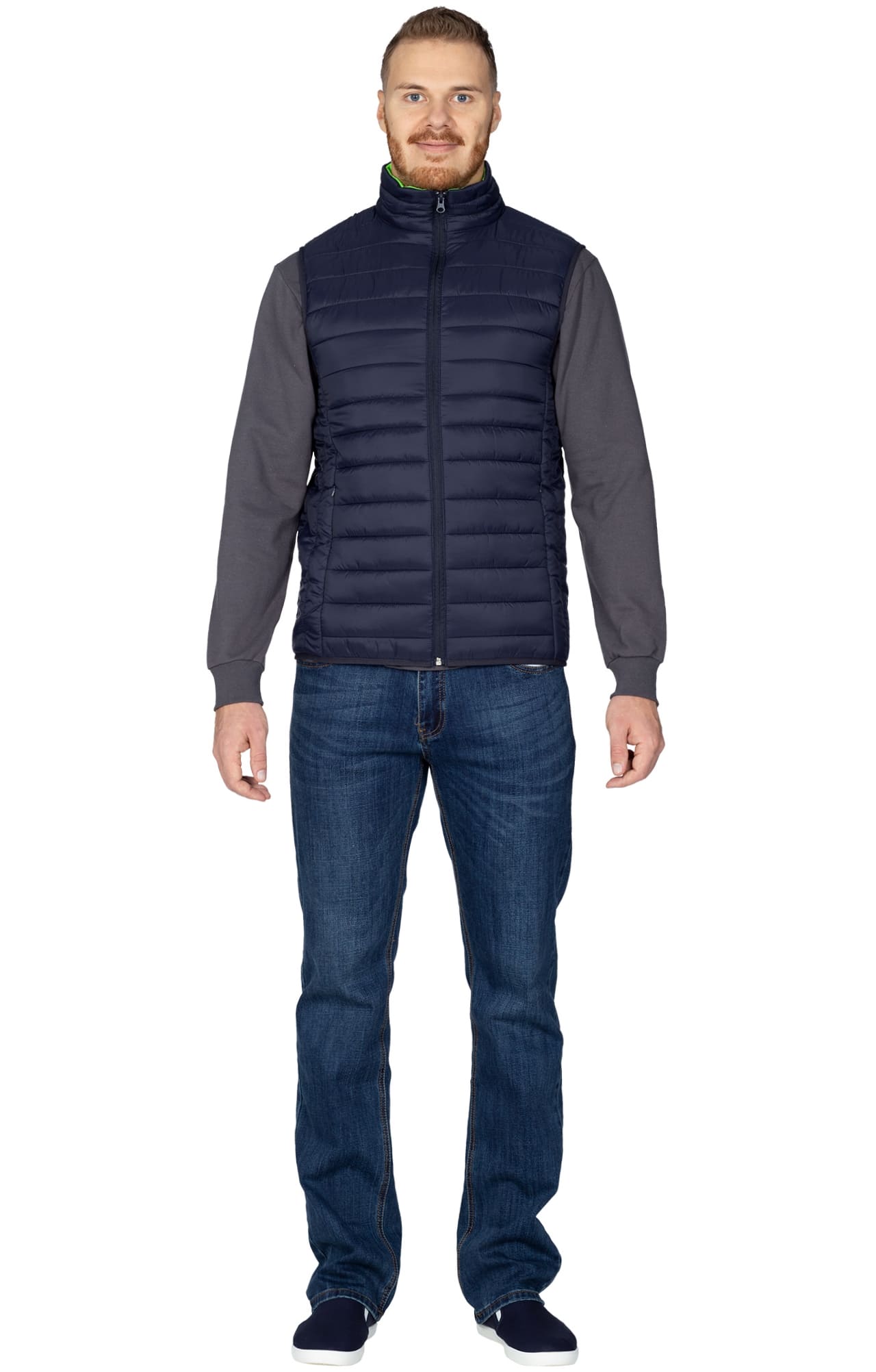 69666 Жилет стеганый  dark blue El-Risto  Демисезонная одежда размер XXL (104)  - Вид №2