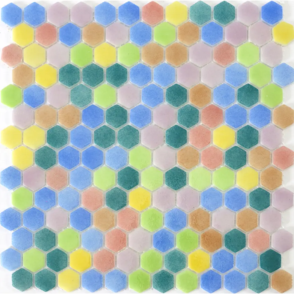 Мозаика стеклянная Natural STP-MIX001-HEX 29x29 см цвет белый Santreyd Steppa STLM-2149255