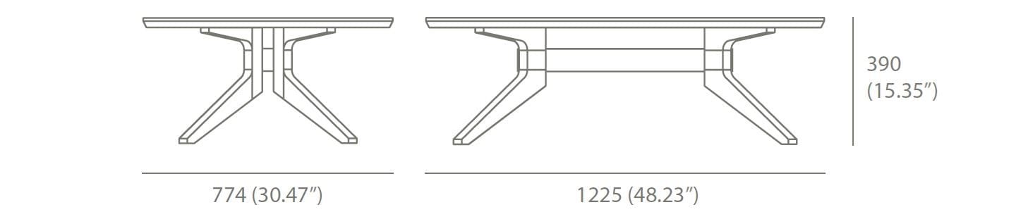 Овальный журнальный столик из дуба Case Cross ARCH-00019890 - Вид №4