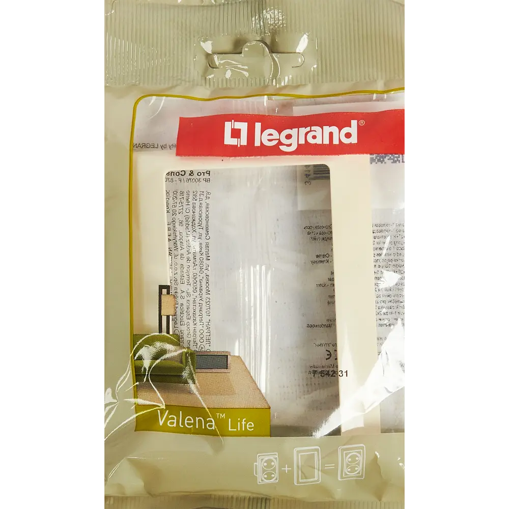 Рамка для розетки 2х2К+3 Legrand VLN-L 1 пост цвет слоновая кость Valena Life STLM-2019001 - Вид №4