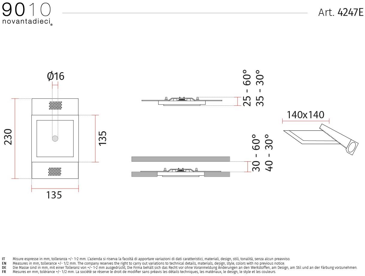 9010 novantadieci Встраиваемый потолочный светильник led из cristaly®  4247e  - Вид №2
