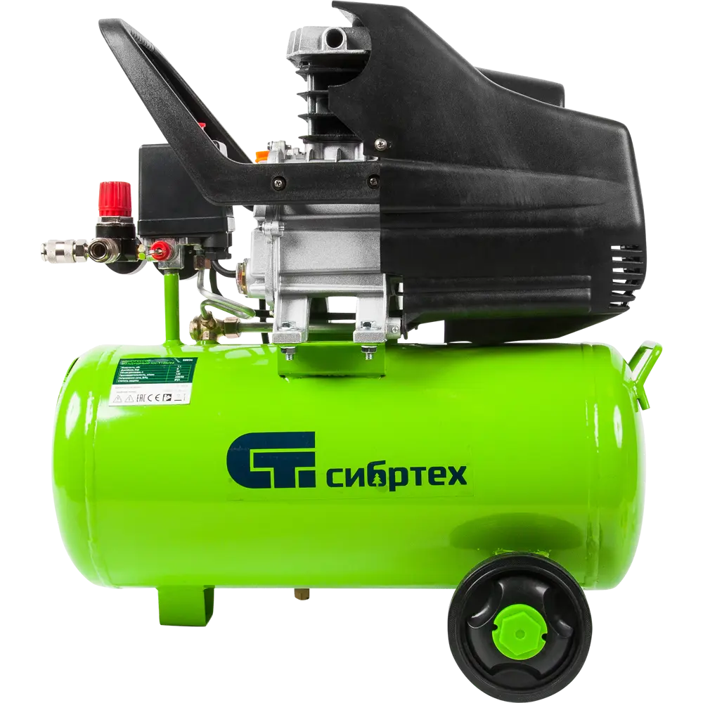 Компрессор масляный воздушный Сибртех КК-1100/22, 1.1 кВт, 135 л/мин, 22 л, прямой привод STLM-2087148 - Вид №1