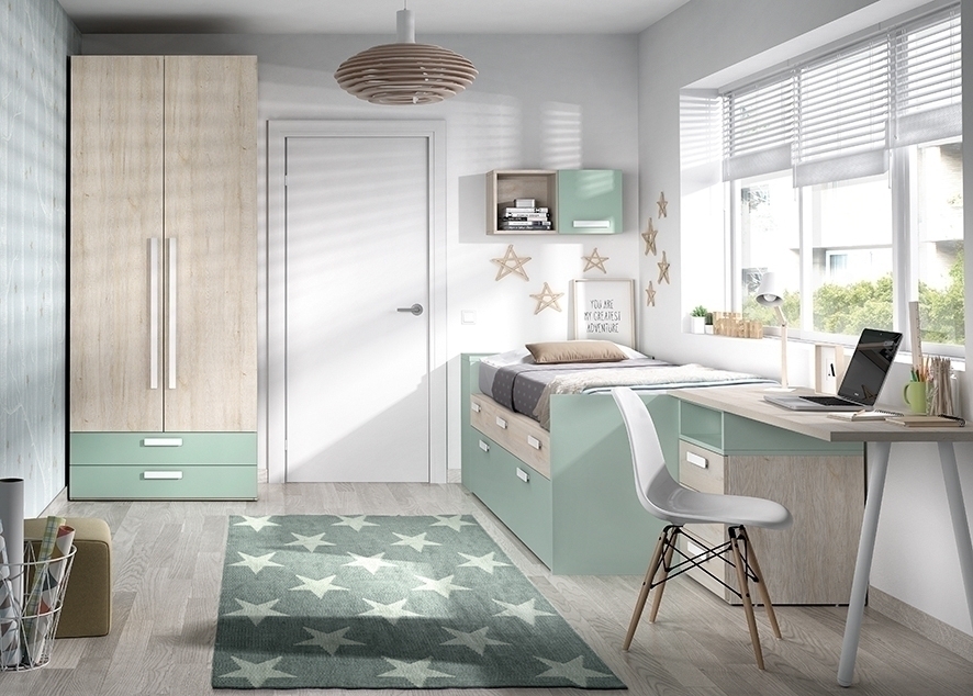 102898 Детская комната с компактной кроватью Ambiente 12 Arasanz Oslo Santreyd