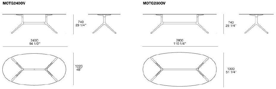Poliform Овальный стеклянный стол Mondrian sun-id-1378727 - Вид №1