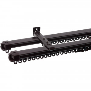 82040504 Карниз шинный двухрядный телескопический, 160-300 см, алюминий, цвет шоколад