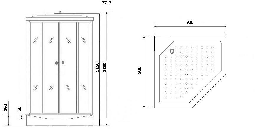 Душевая кабина NG-7717WD (1000x1000х2150) низкий поддон стенки ДЕРЕВЯННЫЕ Niagara Luxe - Вид №5