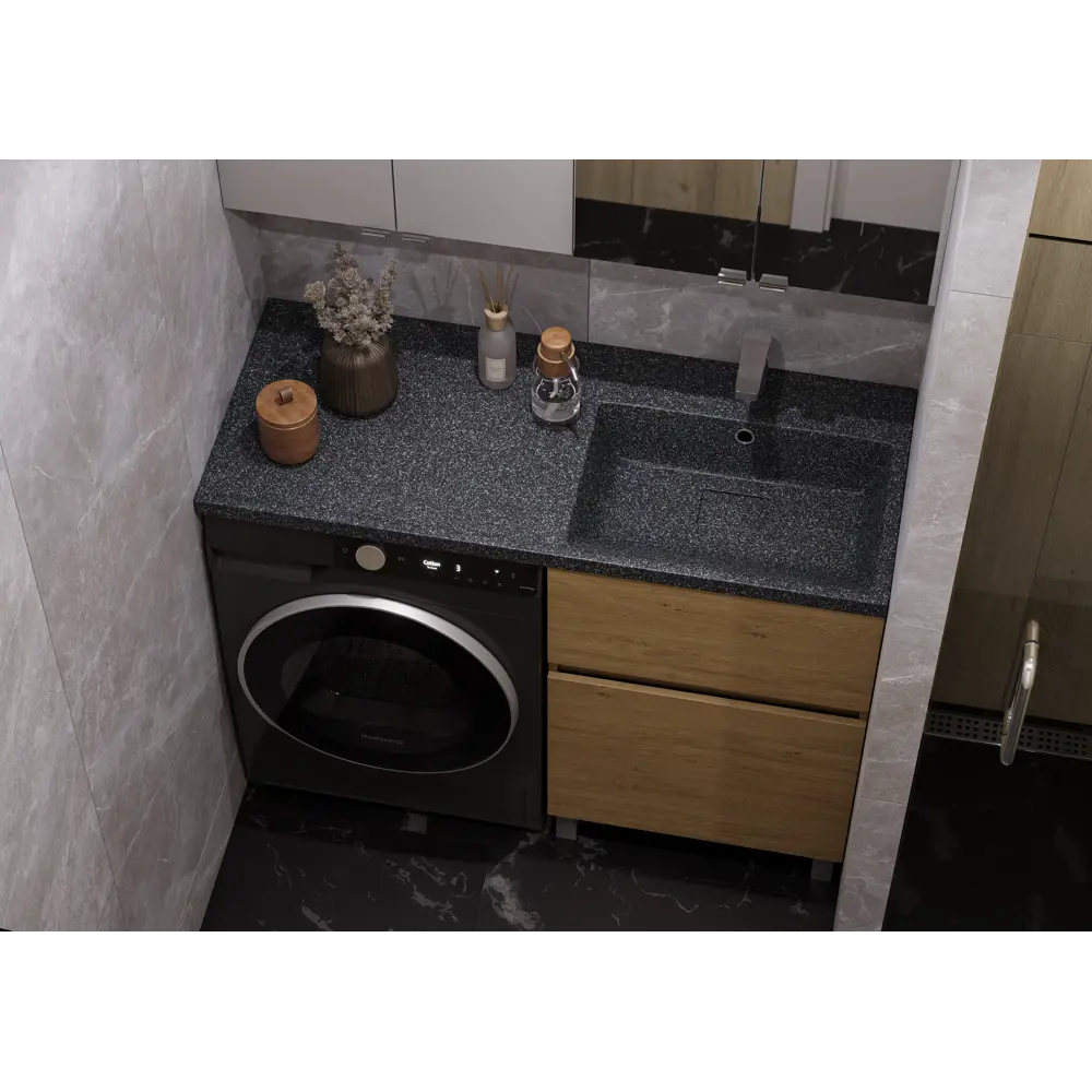 Раковина на стиральную машину Aquaton Лайн 120 см правая графит STLM-2178956 - Вид №3