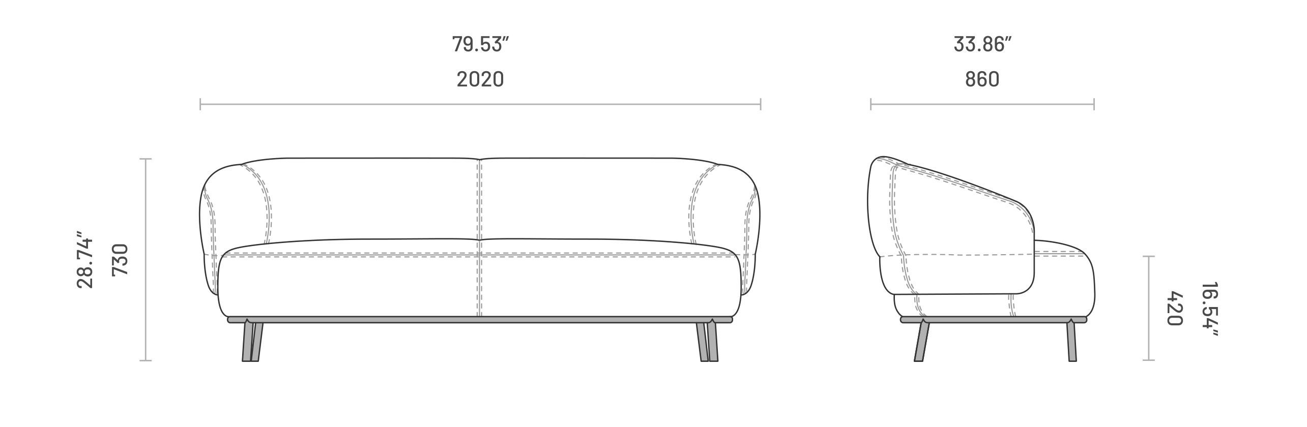 3-местный тканевый диван Domkapa JULIET ARCH-00105217 - Вид №5