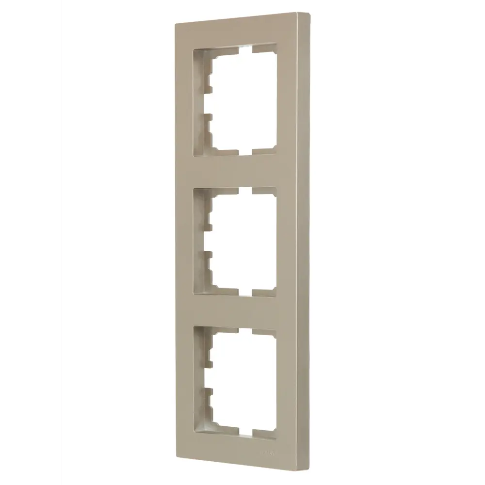 Рамка Lezard Karina Life 3-постная для розеток и выключателей в титановом цвете 89337212 STLM-1577875