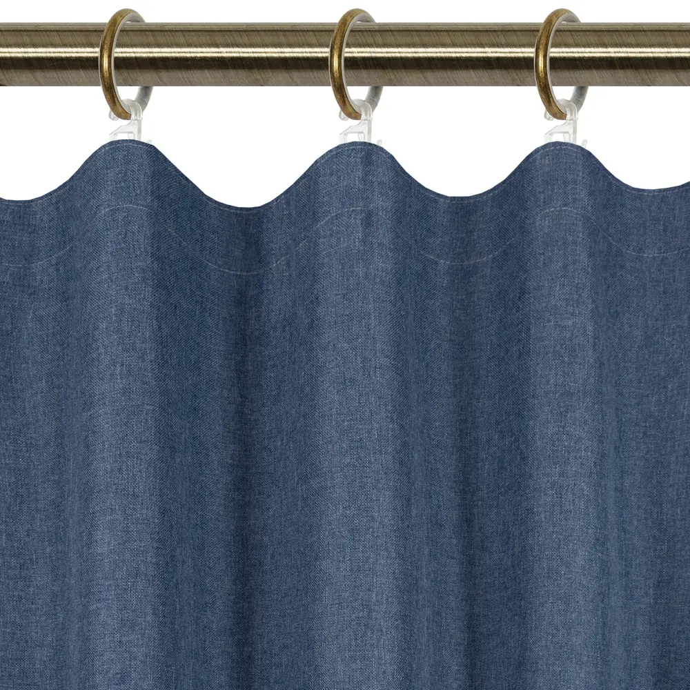 Штора на ленте «Савана» 145x260 см цвет синий LINEN WAY STLM-2143745 - Вид №3
