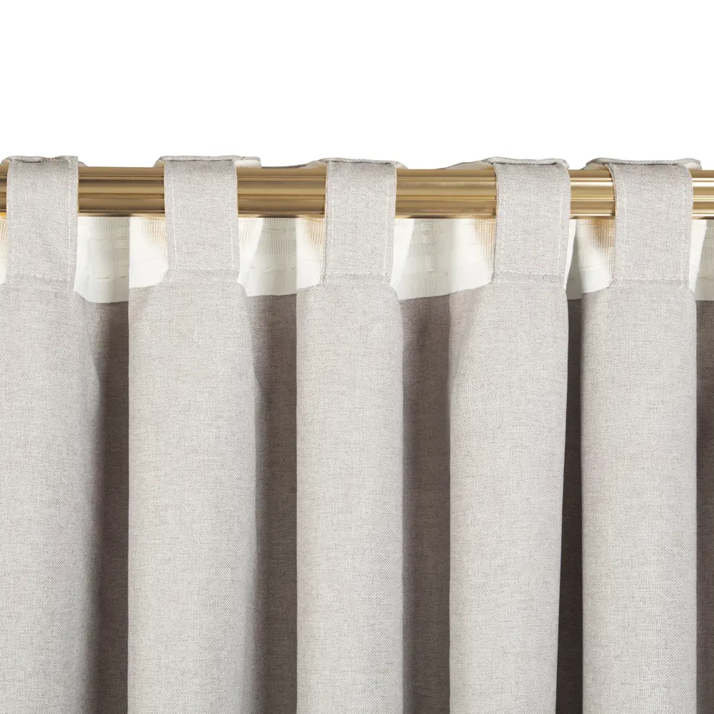 Штора Kreaforta Teora бежевая с лентой и скрытыми петлями 200x280 см 89405477 STLM-1572012 - Вид №2