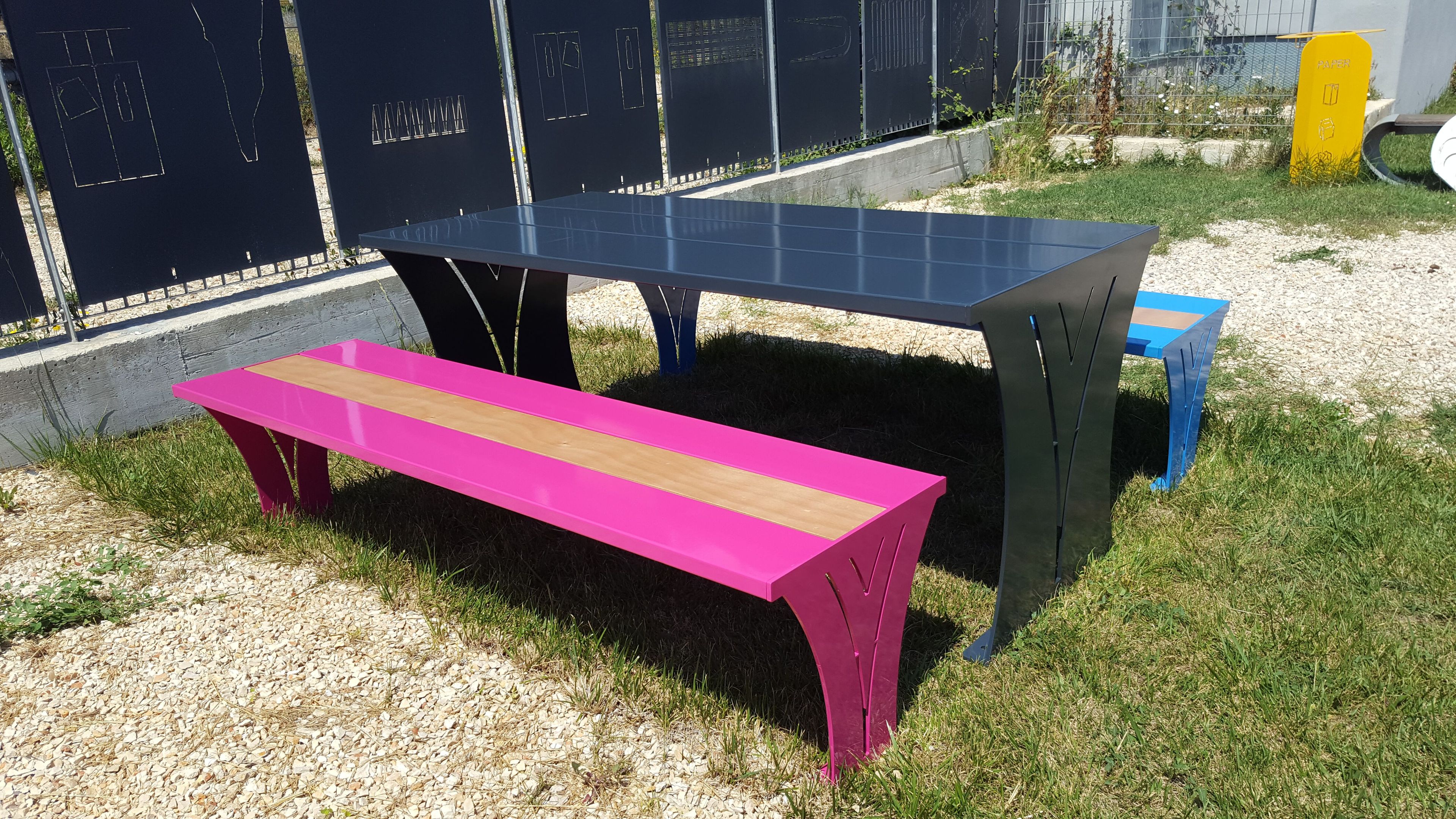 Прямоугольный стол для общественных мест из стали и дерева CITYSì Viktor ARCH-00088497 - Вид №4