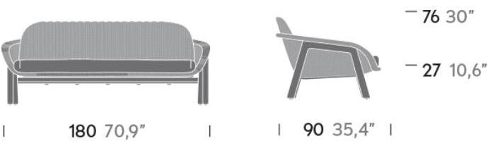 Kettal 2-местный садовый диван Vimini 15450 - Вид №2