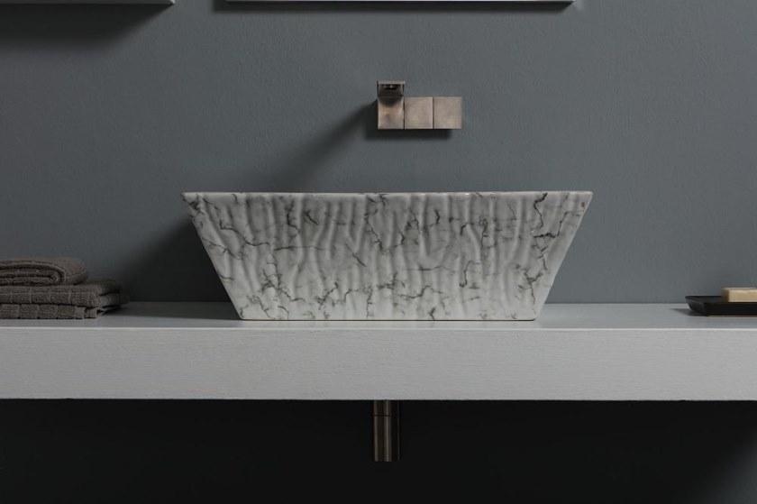 Ptr01r Подвесная раковина настенная овальная Horganica Pietra белая - Вид №17