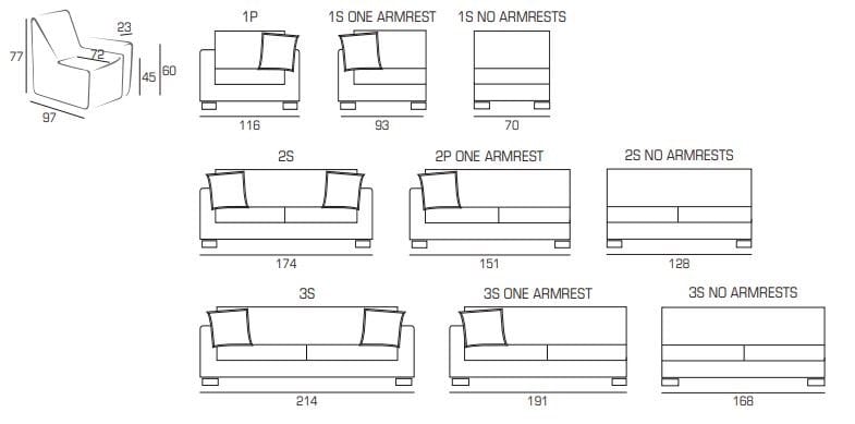 Угловой диван из ткани Domingo Salotti Kooi ARCH-00001737 - Вид №1