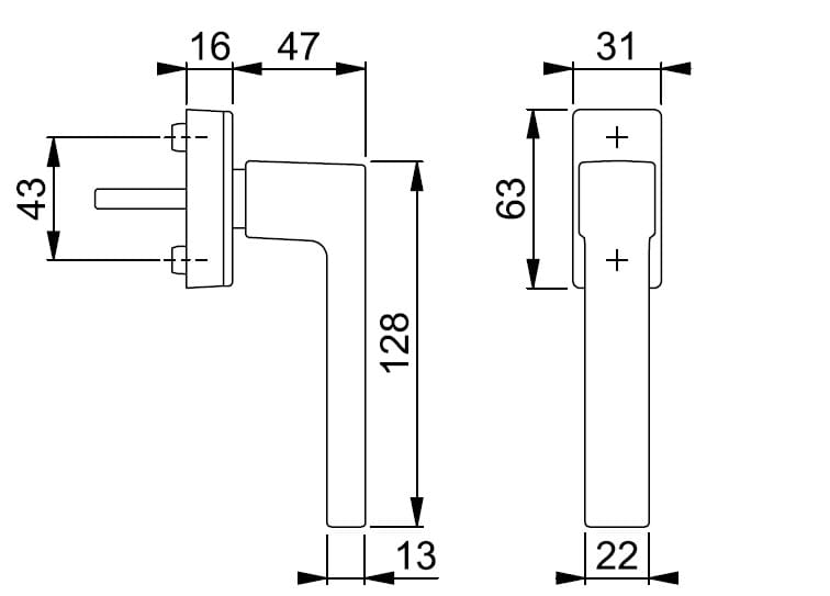 Алюминиевая оконная ручка на пластине HOPPE Остин ARCH-00039969 - Вид №2
