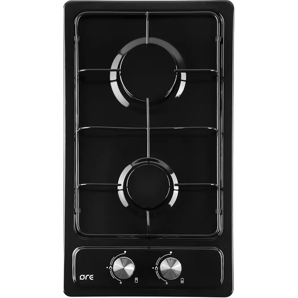Варочная поверхность газовая ORE LGA30AB 2 конфорки, 29.7x51.5 см, цвет чёрный STLM-2146370