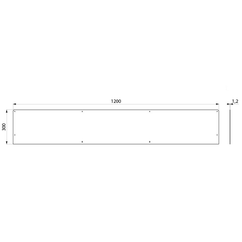 100250 Щиток от брызг 1200 мм для коллективного умывальника CANAL DELABIE  - Вид №1