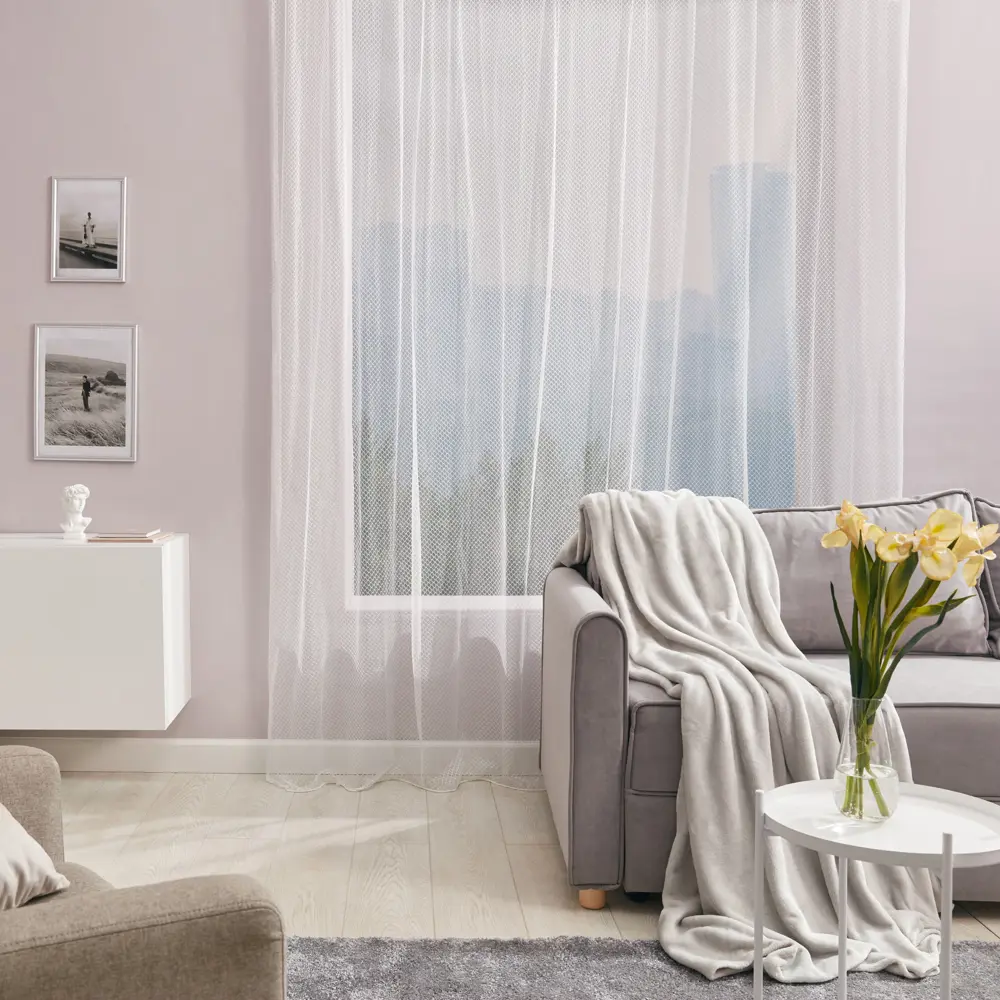 Тюль MIAMOZA Leopar с геометрическим узором 300×280 см 84997673