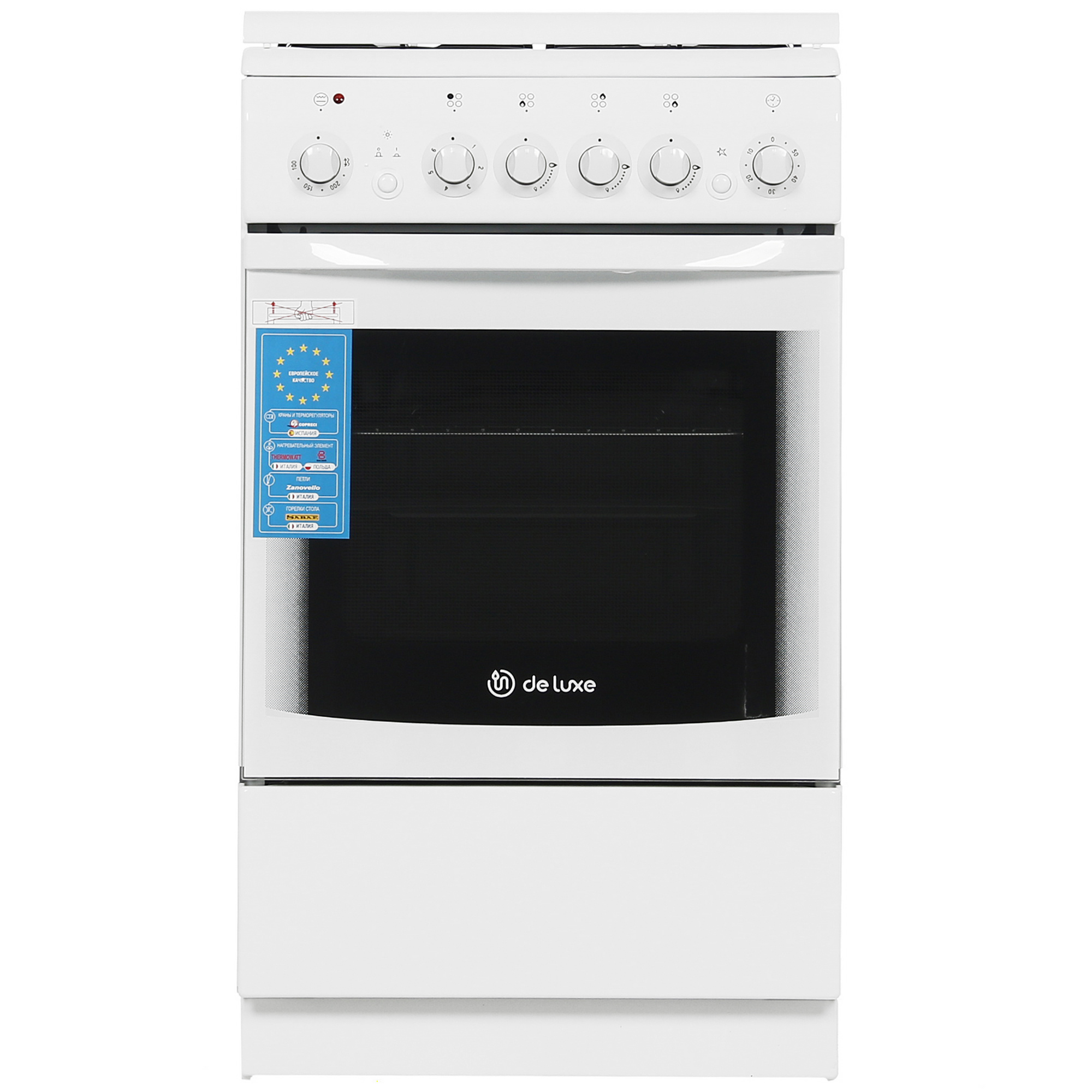 1185584 Комбинированная плита De Luxe 506031.00ГЭ (КР) белый STDN-0119055
