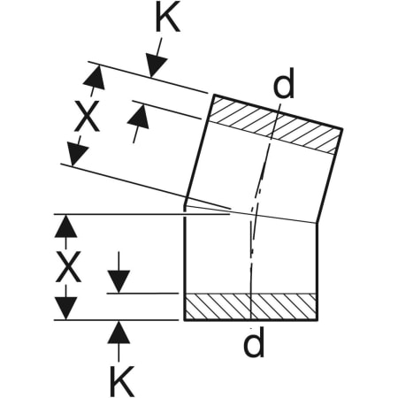 371.055.16.1 Отвод сегментный Geberit PE Geberit  - Вид №13