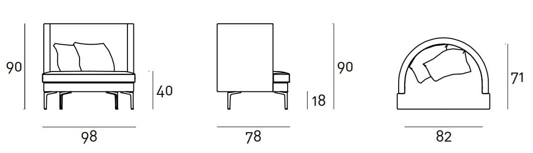 Кресло с подлокотниками Living Divani клан ARCH-00066204 - Вид №5