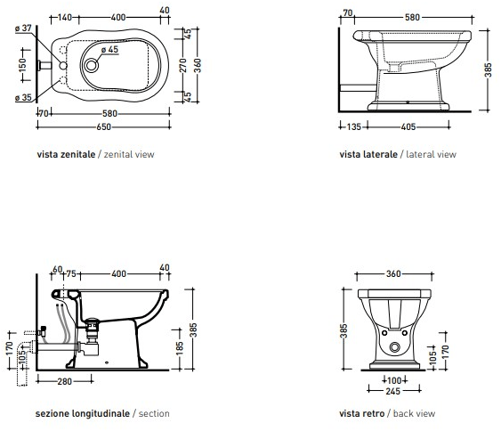 6005 Биде напольное Efi Ceramica Flaminia - Вид №4
