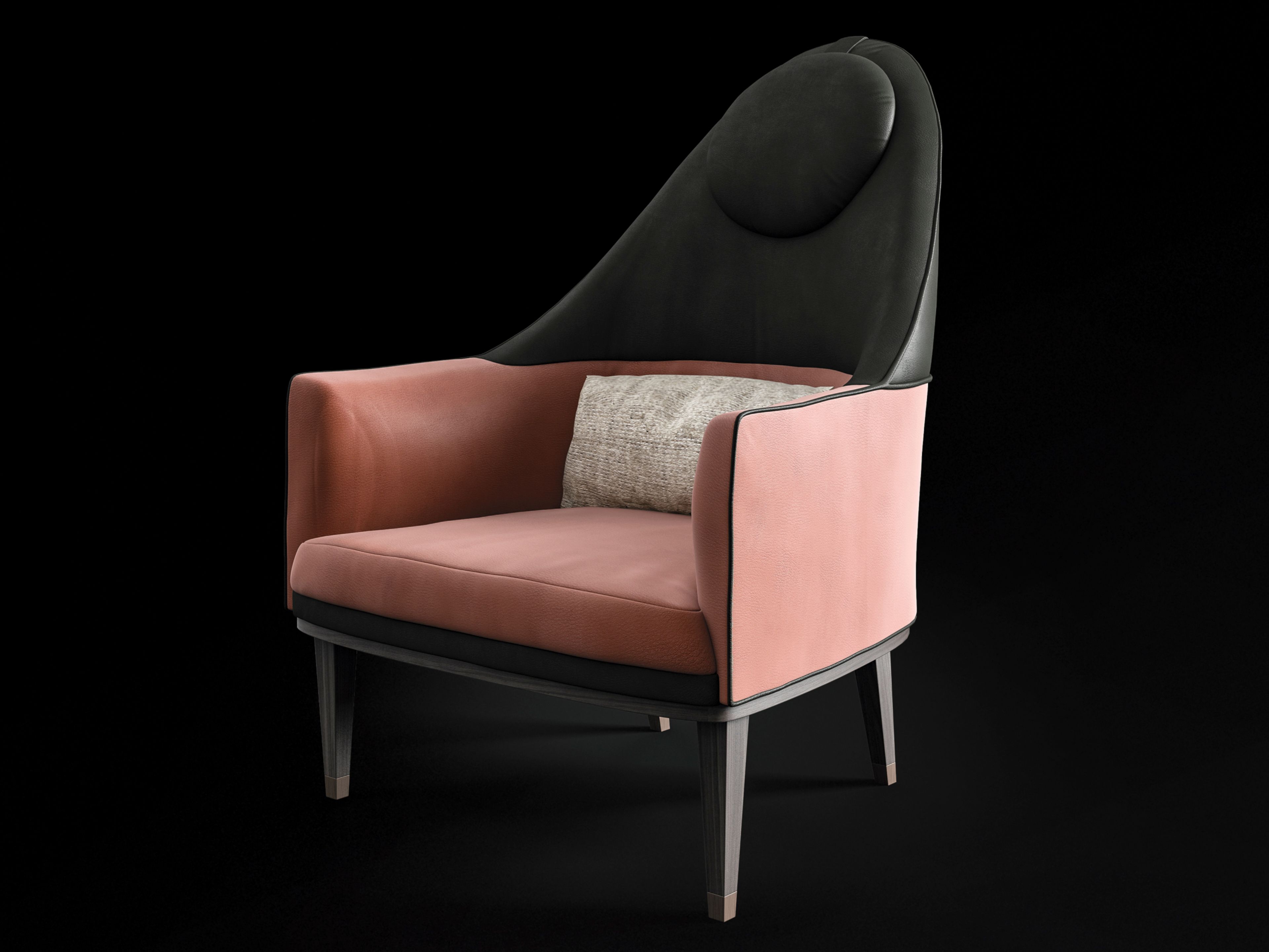 Кресло из нубука с подголовником CPRN HOMOOD Dragonfly ARCH-00142210