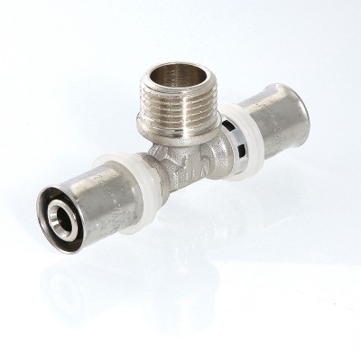 VTm.233.N.200520 Пресс-фитинг – тройник с переходом на наружную резьбу Valtec 20 мм х 3/4" х 20 мм  - Вид №7