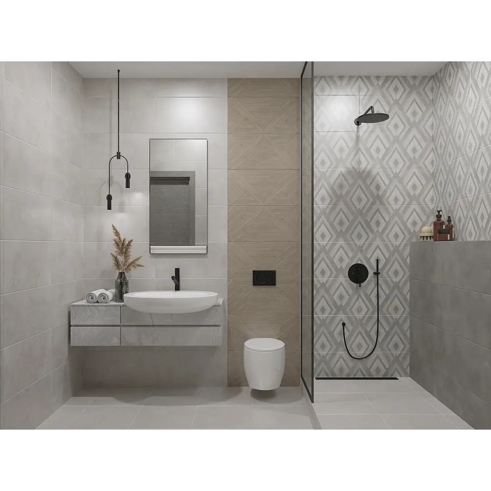 89365800 Плитка настенная Azori Cemento Madera 31.5x63 см 1.59 м² сатинированная цвет коричневый STLM-0948088 - Вид №4