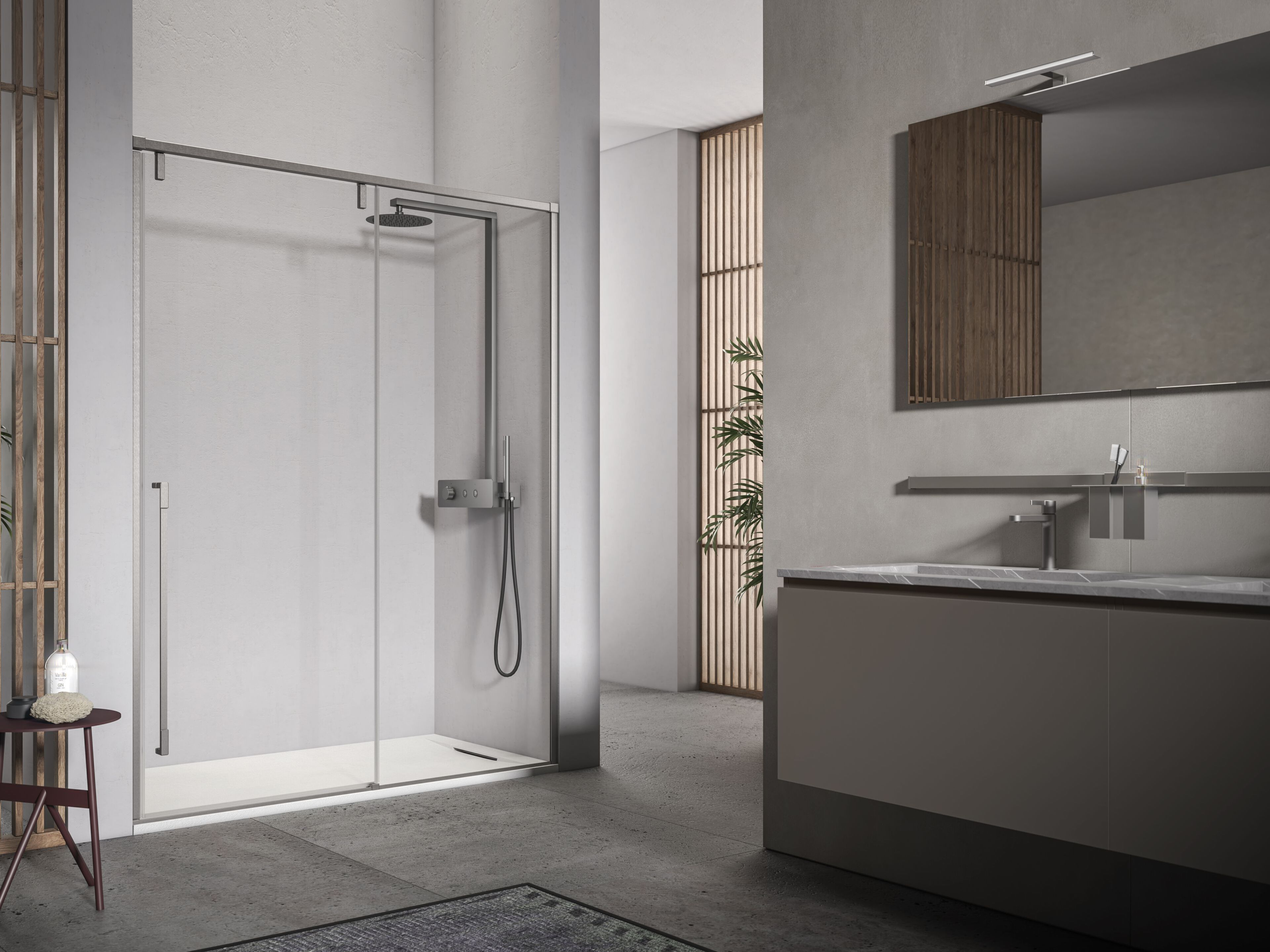 Душевая кабина из закаленного стекла с раздвижной дверью Kinedo Pure Alu-8 ARCH-00089958