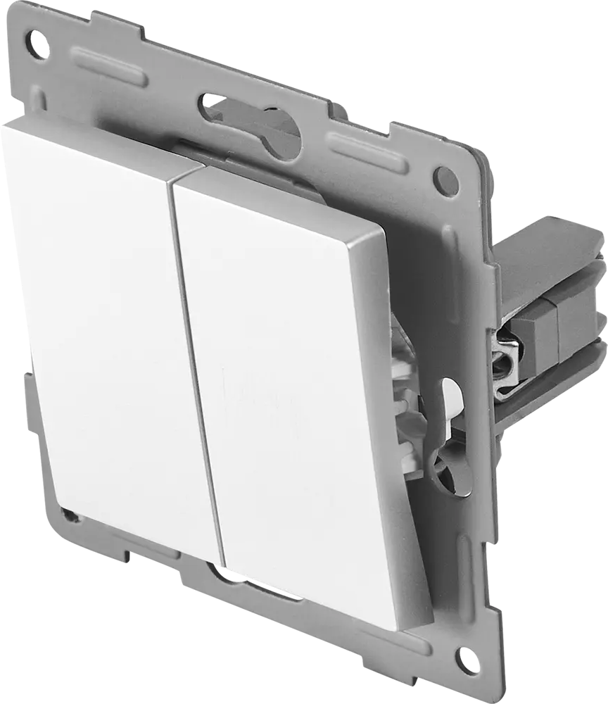 Проходной выключатель GUSI Electric Ugra 2-клавишный серебристый 87618446