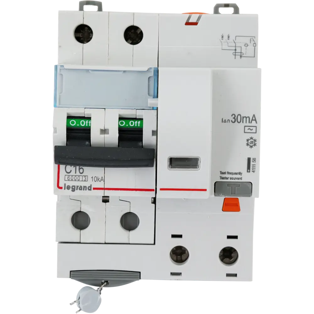 Автоматический выключатель дифференциального тока Legrand DX3 2P C16 A 30 мА 10 кА AC 411158 STLM-2211072 - Вид №1
