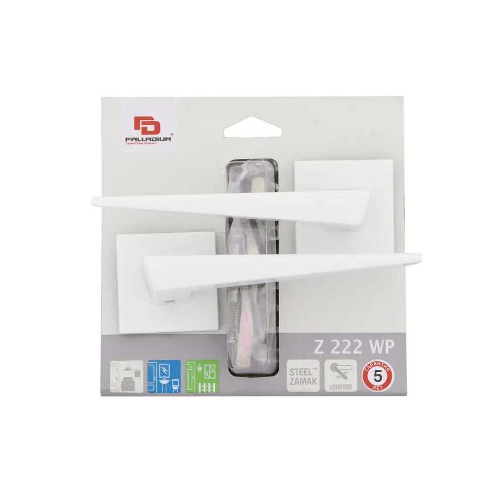 Дверные ручки Palladium Z 222 WP, без запирания, комплект, цвет белый STLM-2094757 - Вид №2