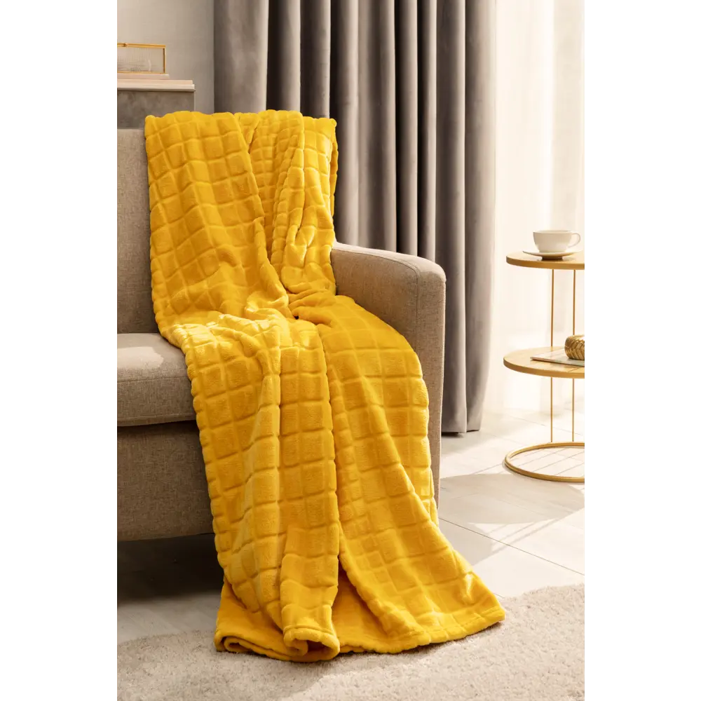 Плед Cuatro 200x220 см цвет жёлтый Santreyd STLM-2049565 - Вид №3