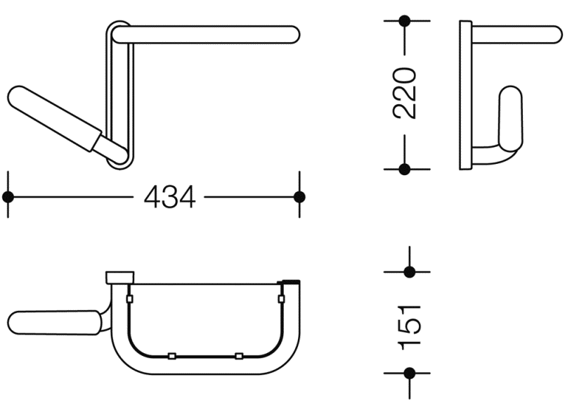 802.03.110R Зеркальная полка для сплошных зеркал HEWI Serie 802 LifeSystem  - Вид №5