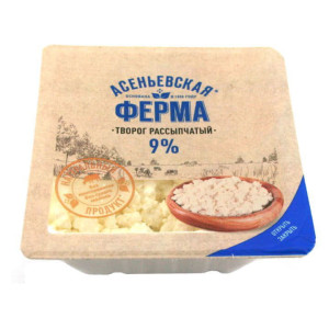 Творог рассыпчатый 9% Асеньевская ферма 200 г