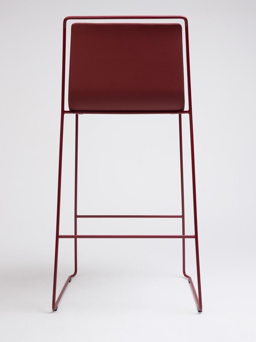 ONDARRETA Стул из высокой стали с сиденьем, обитым кожей Alo sun-id-1428895 - Вид №1