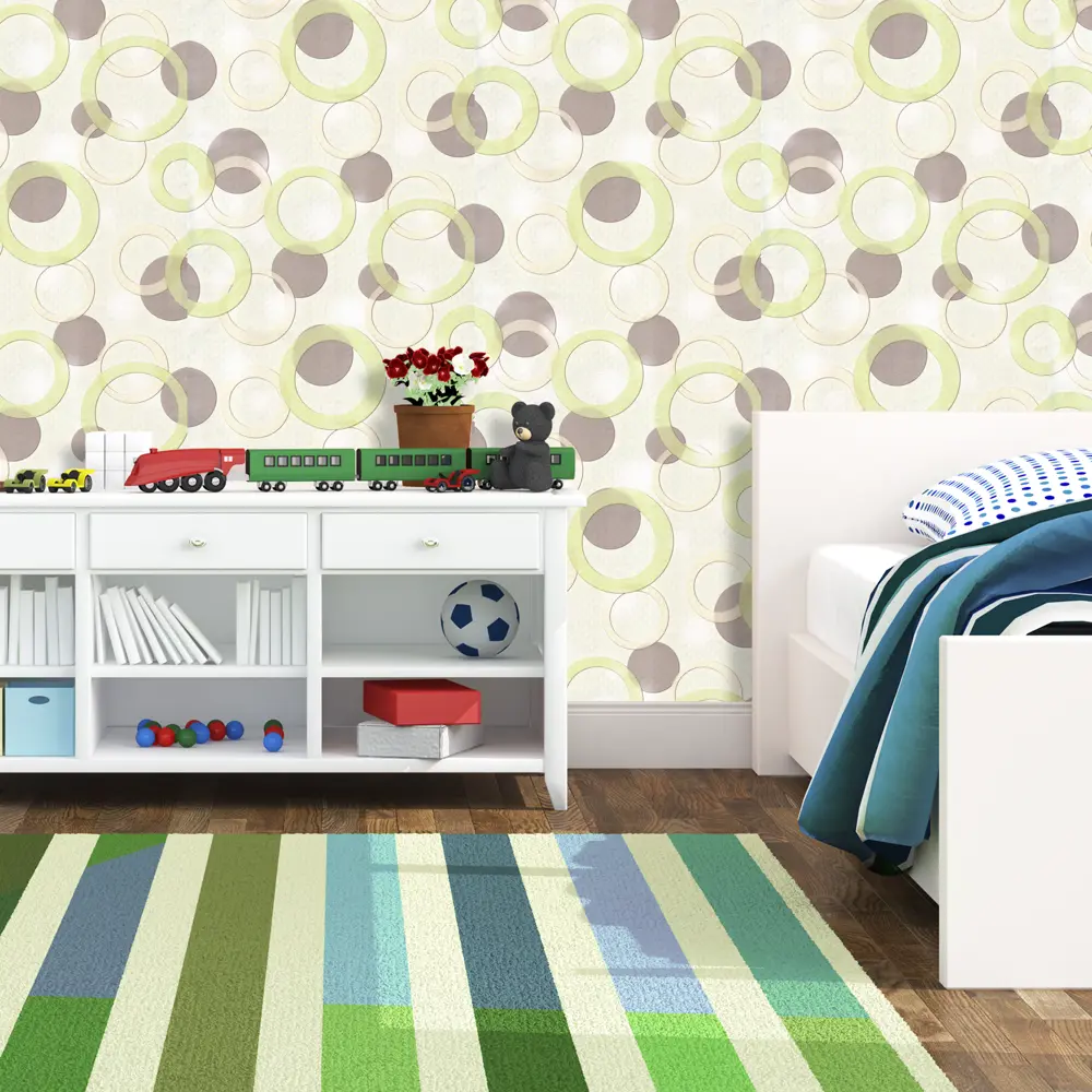 Обои бумажные Баблс зеленые 0.53 м 0100-71 Santreyd STLM-2064122 - Вид №3