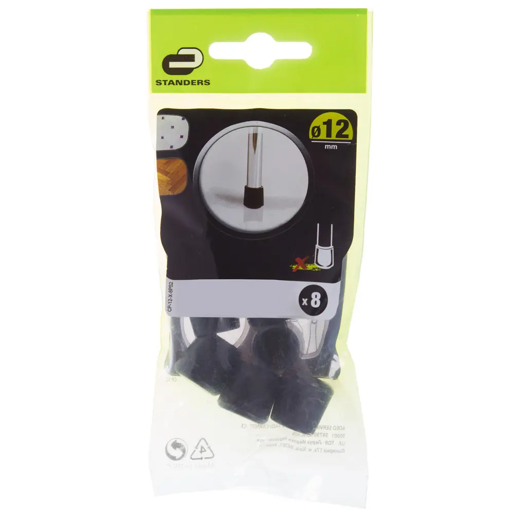 Насадки Standers 12 мм, круглые, пластик, цвет чёрный, 8 шт STLM-2156802 - Вид №2