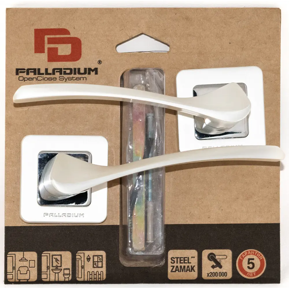 Ручки дверные на розетке Palladium Nexus 20, цвет белый STLM-2197235 - Вид №2