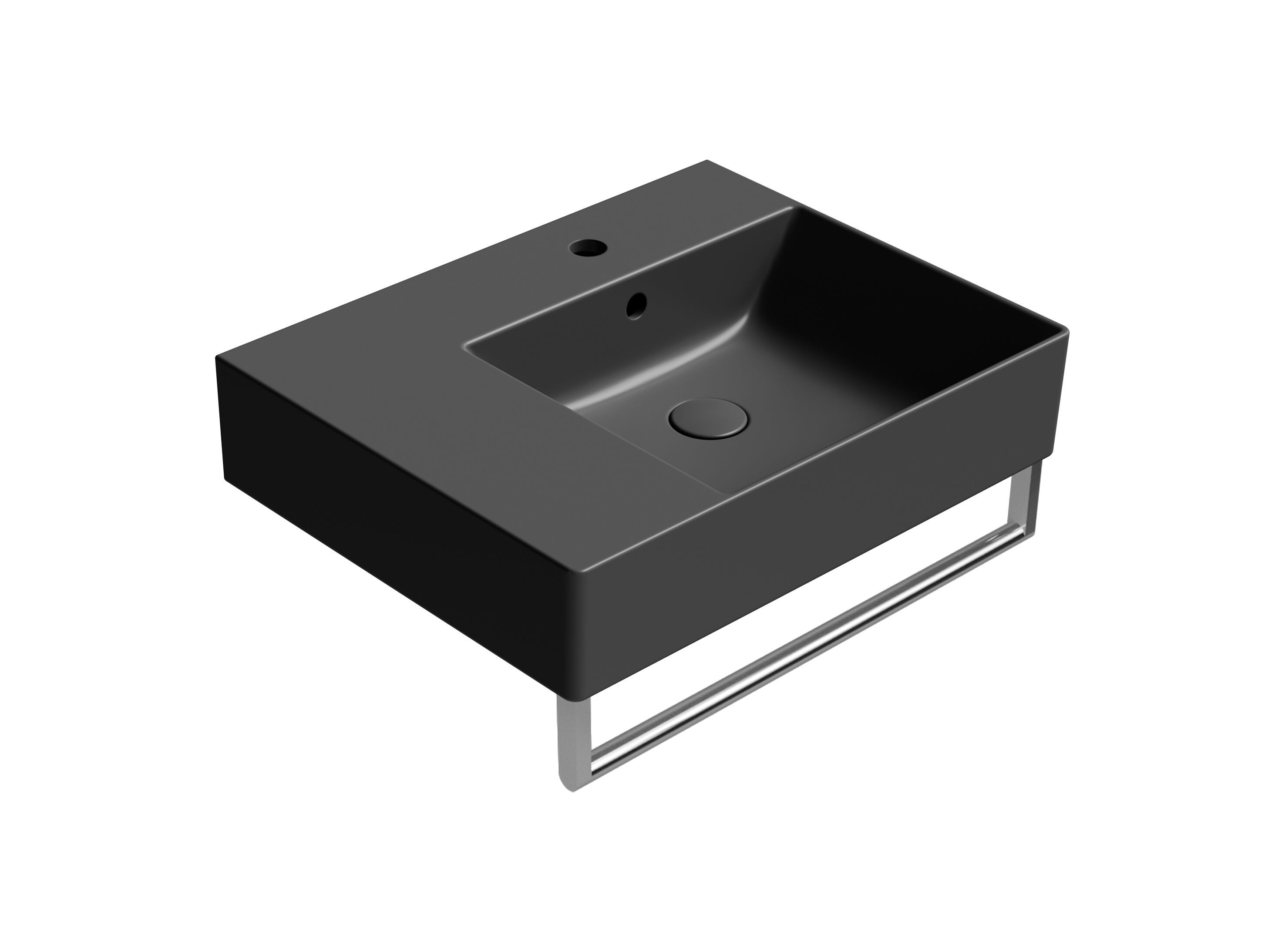 Керамическая прямоугольная одиночная раковина с держателем для полотенец GSI ceramica Kube X ARCH-00134756 - Вид №5