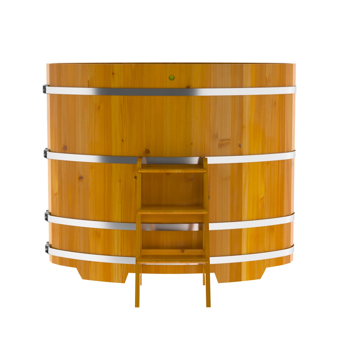 2276 Купель овальная из лиственницы Рустик 0,92х1,66х1,4 натуральная Alyarus  - Вид №4